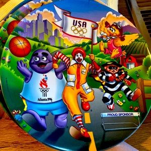 Vintage McDonalds 1996 Atlanta Olympics melamine plate with Ronald McDonald